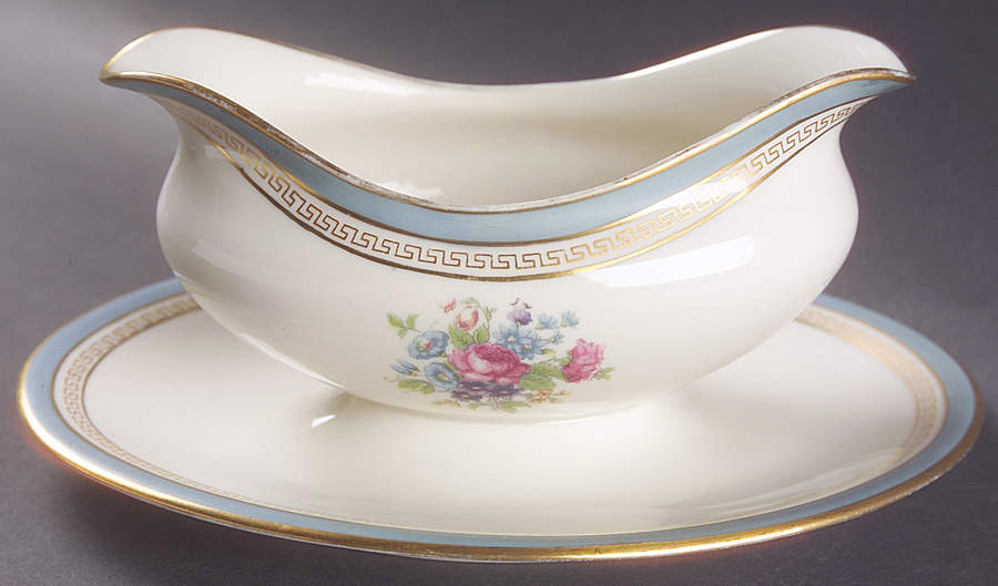 Martha Washington Gravy Boat with Attached Underplate by Lamberton-1