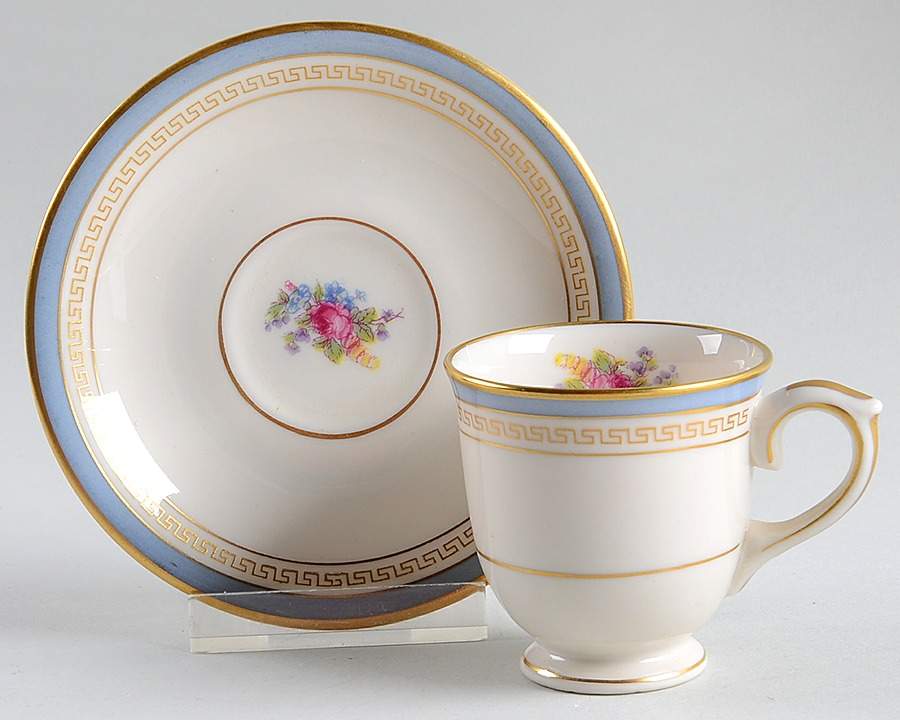 Martha Washington Footed Demitasse Cup & Saucer Set by Lamberton-1