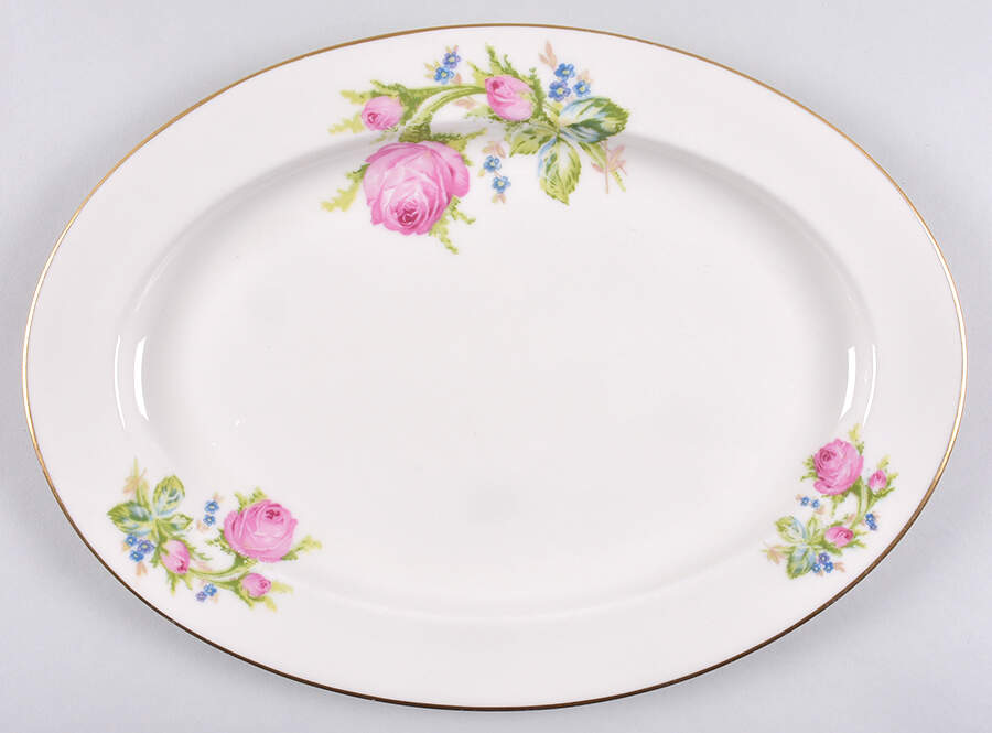 Moss Rose 14" Oval Serving Platter by Lamberton-1