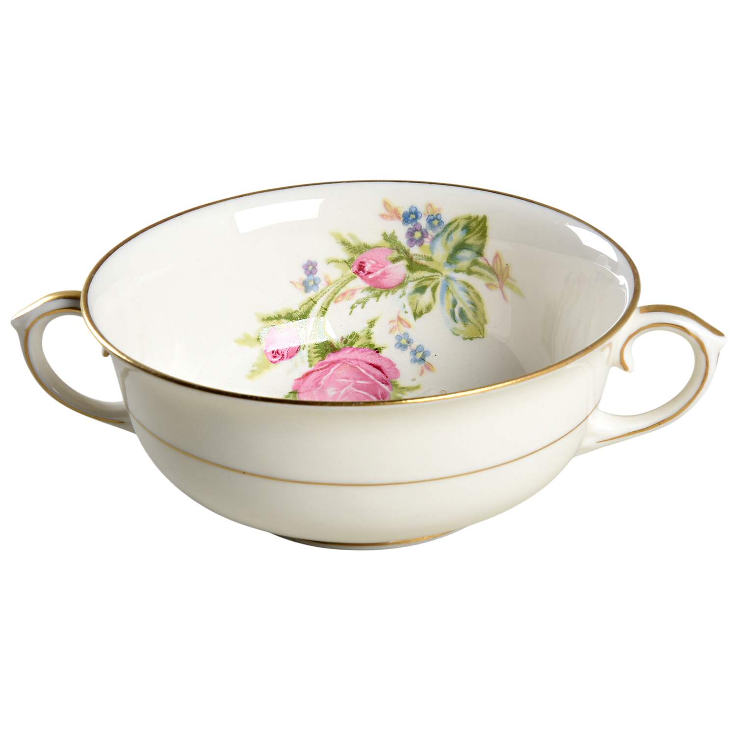 Moss Rose Footed Cream Soup Bowl by Lamberton-1