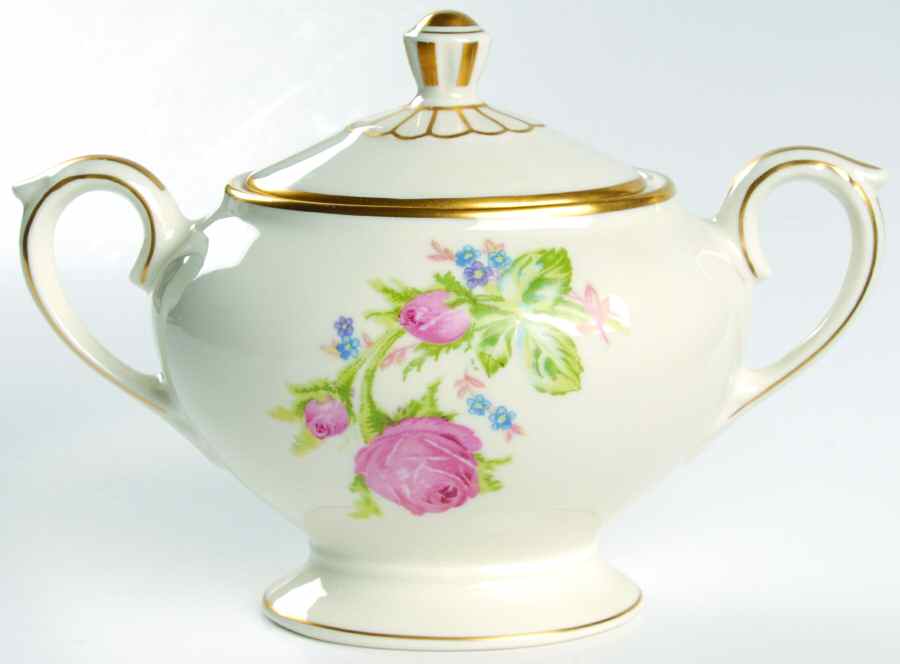 Moss Rose Sugar Bowl & Lid by Lamberton-1