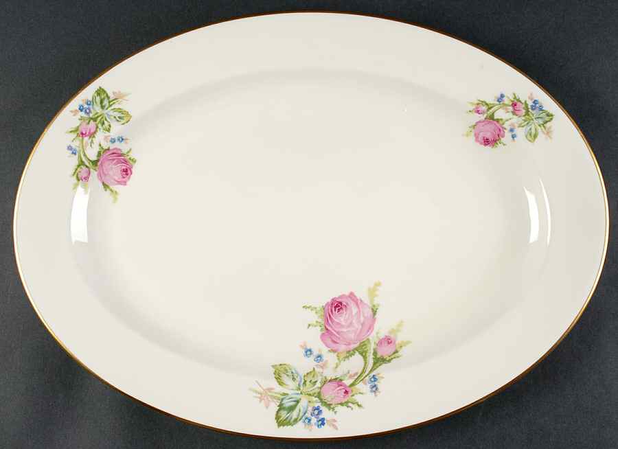 Moss Rose 16" Oval Serving Platter by Lamberton-1