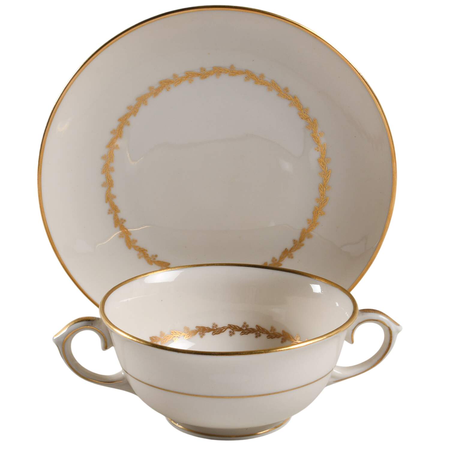 Mt. Vernon Footed Cream Soup Bowl & Saucer Set by Lamberton-1