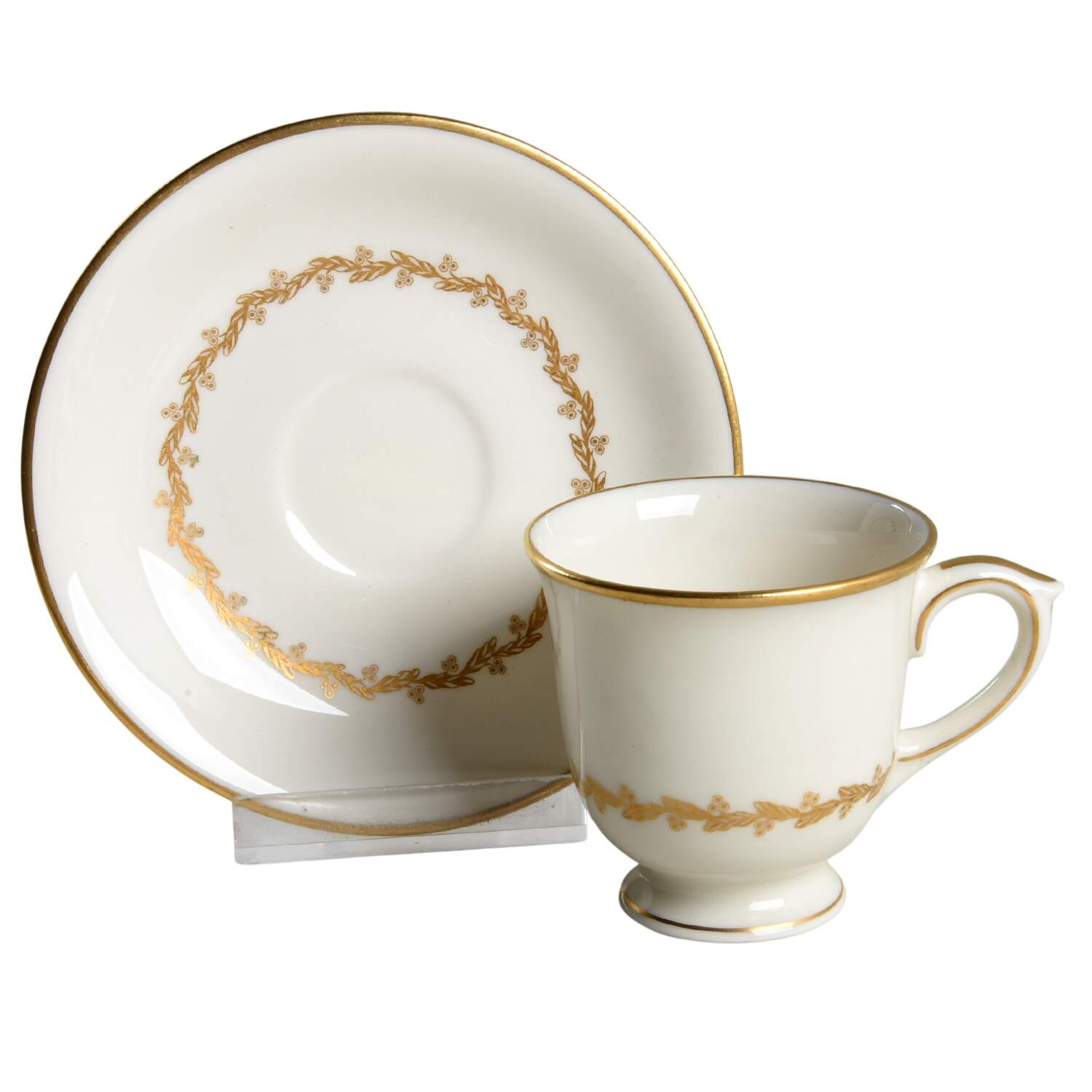 Mt. Vernon Footed Demitasse Cup & Saucer Set by Lamberton-1