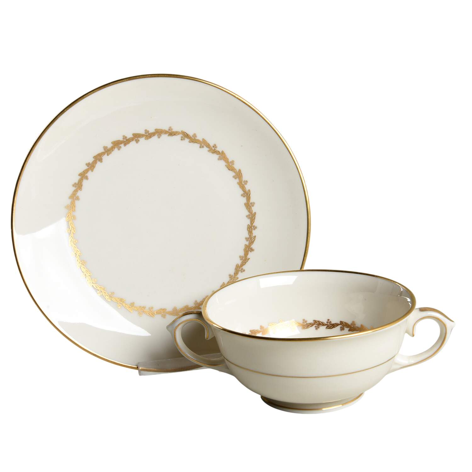 Mt. Vernon Footed Cream Soup Bowl & Saucer Set by Lamberton-1