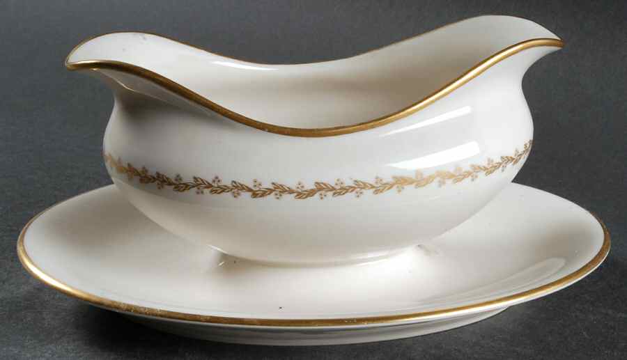 Mt. Vernon Gravy Boat with Attached Underplate by Lamberton-1