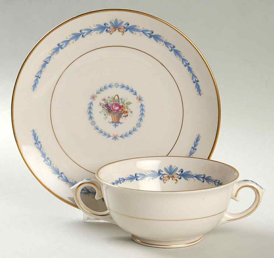 Natalie Footed Cream Soup Bowl & Saucer Set by Lamberton-1