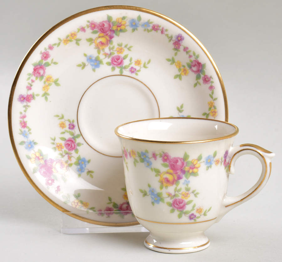 Peggy Shippen Footed Demitasse Cup & Saucer Set by Lamberton-1