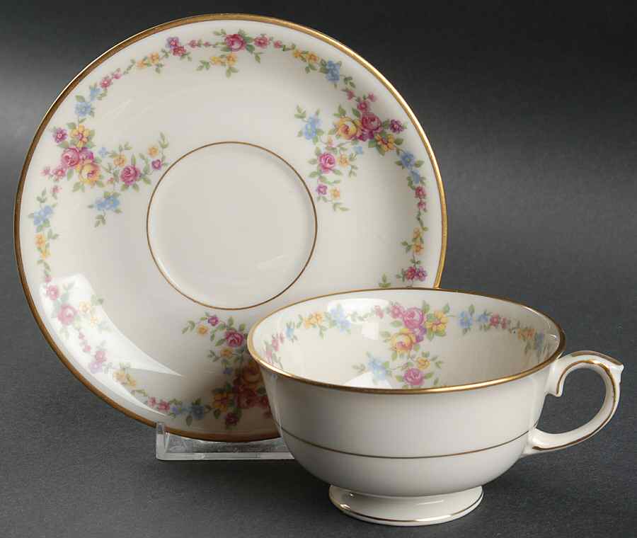Peggy Shippen Footed Cup & Saucer Set by Lamberton-1