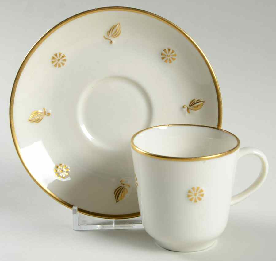 Rena Gold Footed Demitasse Cup & Saucer Set by Lamberton-1