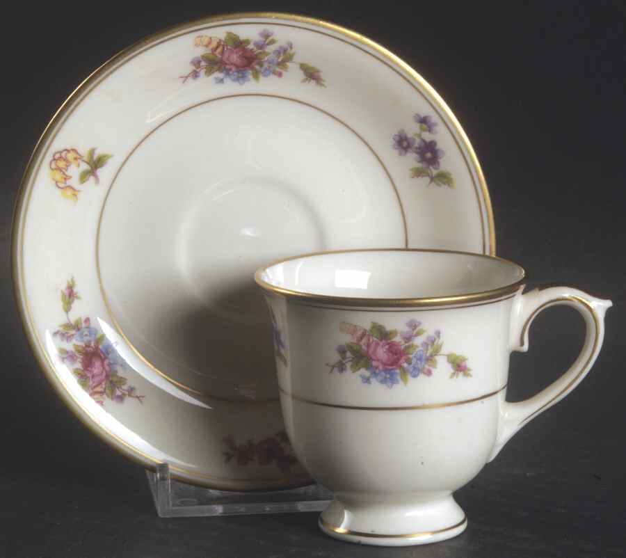 Rose of Lamberton Footed Demitasse Cup & Saucer Set by Lamberton-1