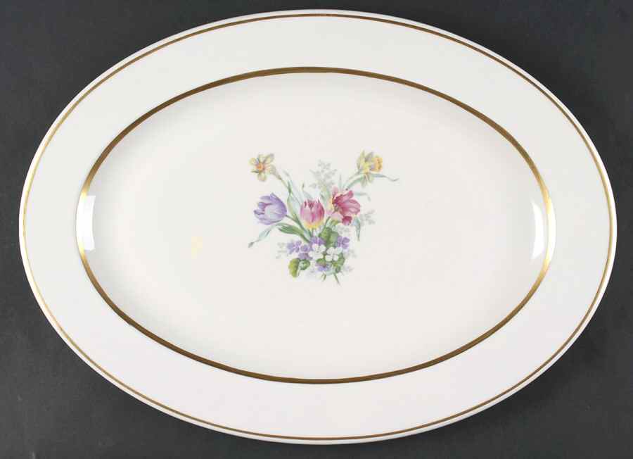 Tulip Time 16" Oval Serving Platter by Lamberton-1