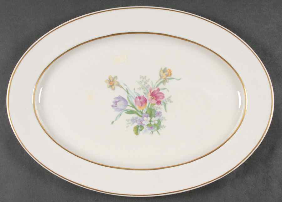 Tulip Time 14" Oval Serving Platter by Lamberton-1