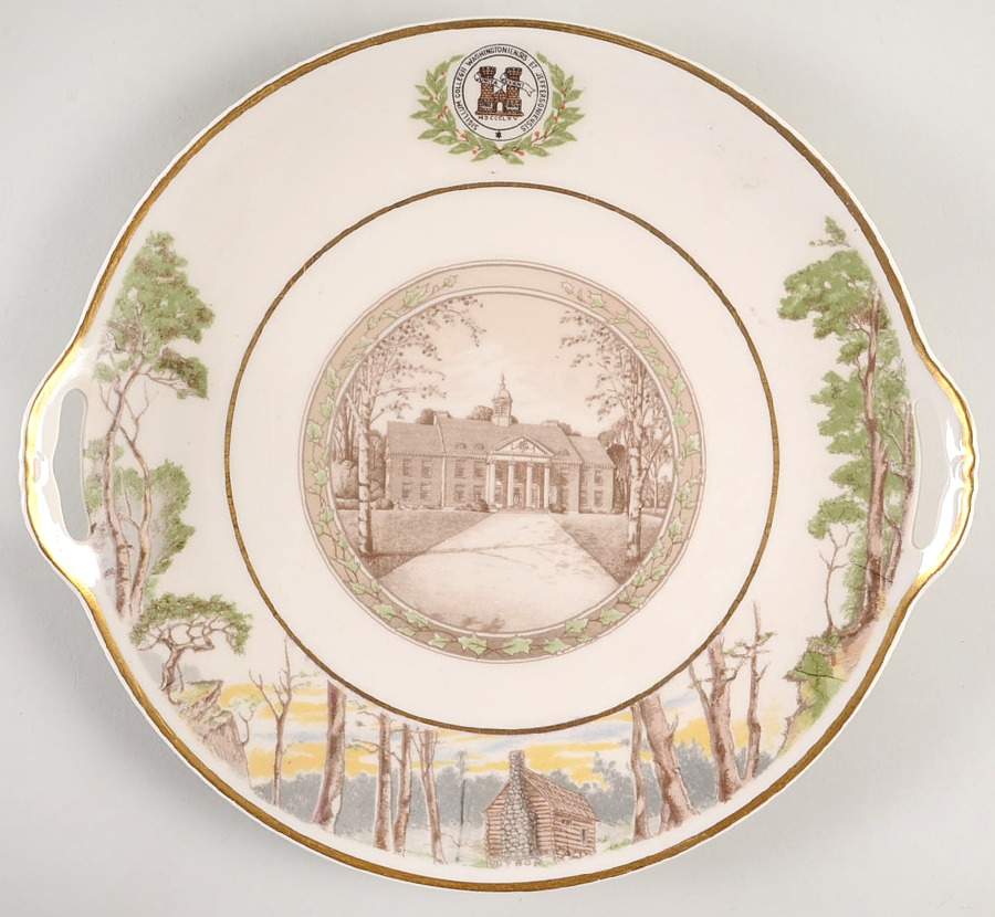 Washington & Jefferson College Handled Cake Plate by Lamberton-1