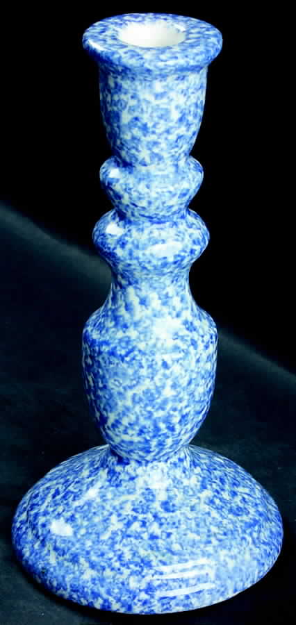 Blue Stipple Tall Candlestick by Los Angeles-1