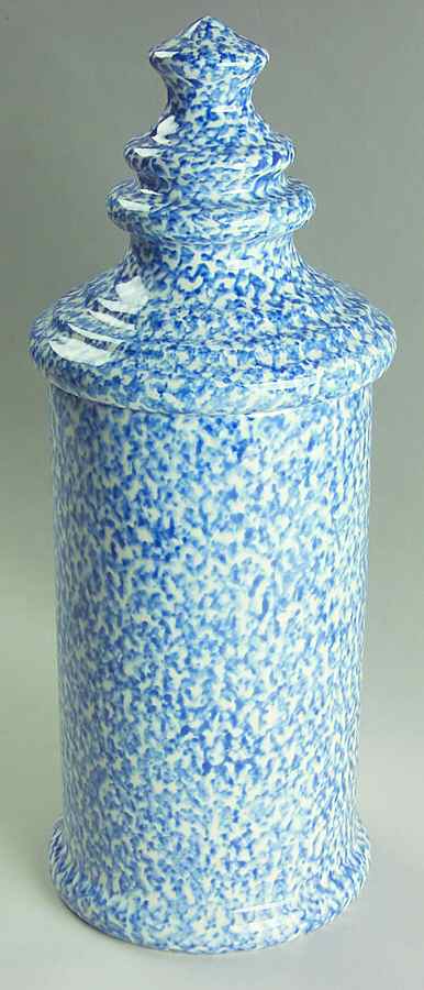 Blue Stipple Large Canister & Lid by Los Angeles-1