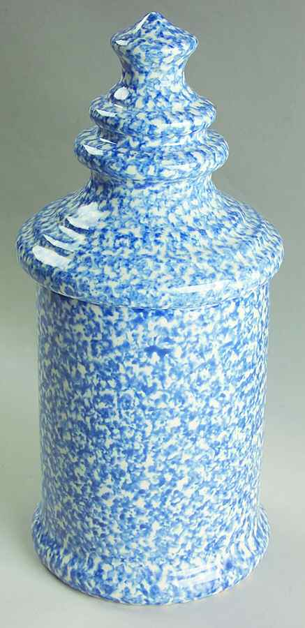 Blue Stipple Medium Canister & Lid by Los Angeles-1