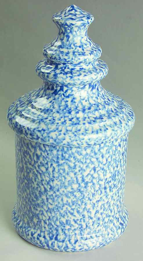 Blue Stipple Small Canister & Lid by Los Angeles-1