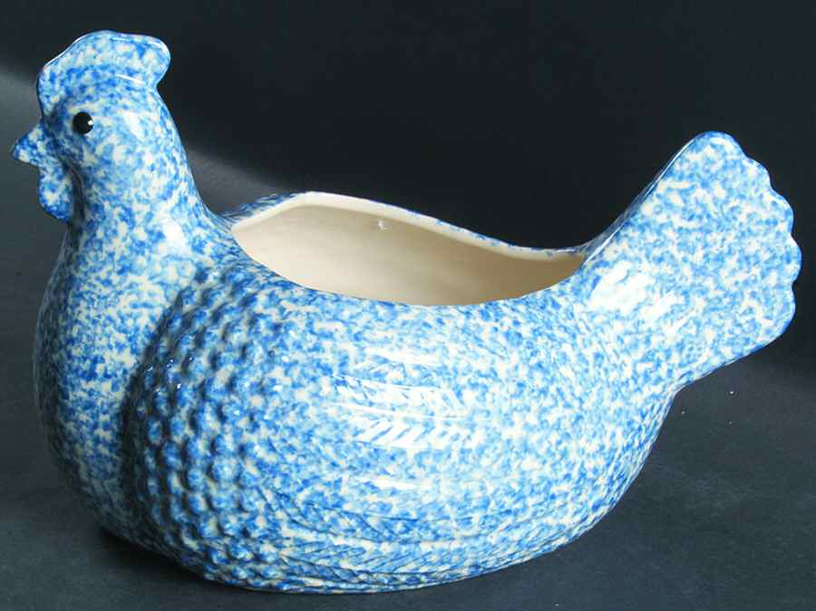 Blue Stipple Figurine Centerpiece by Los Angeles-1