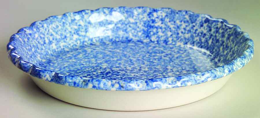 Blue Stipple Pie Serving Plate by Los Angeles-1