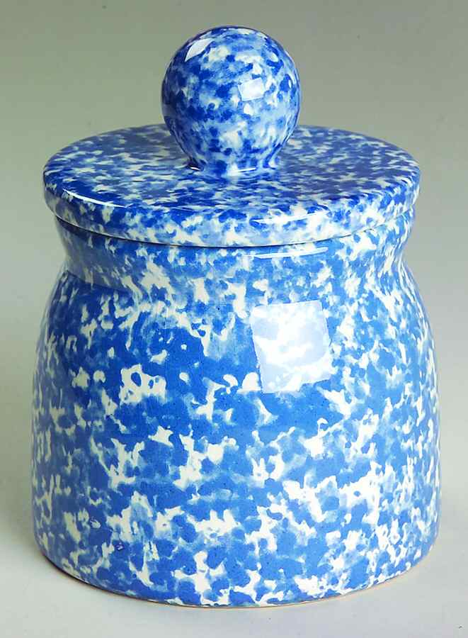Blue Stipple Sugar Bowl & Lid by Los Angeles-1