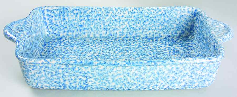 Blue Stipple 12" Rectangular Baker by Los Angeles-1