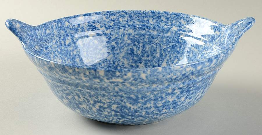 Blue Stipple Round Handled Bowl by Los Angeles-1