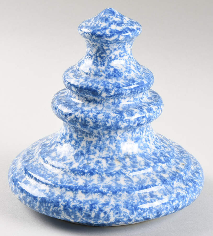 Blue Stipple with Rooster Lid for Small Canister by Los Angeles-1