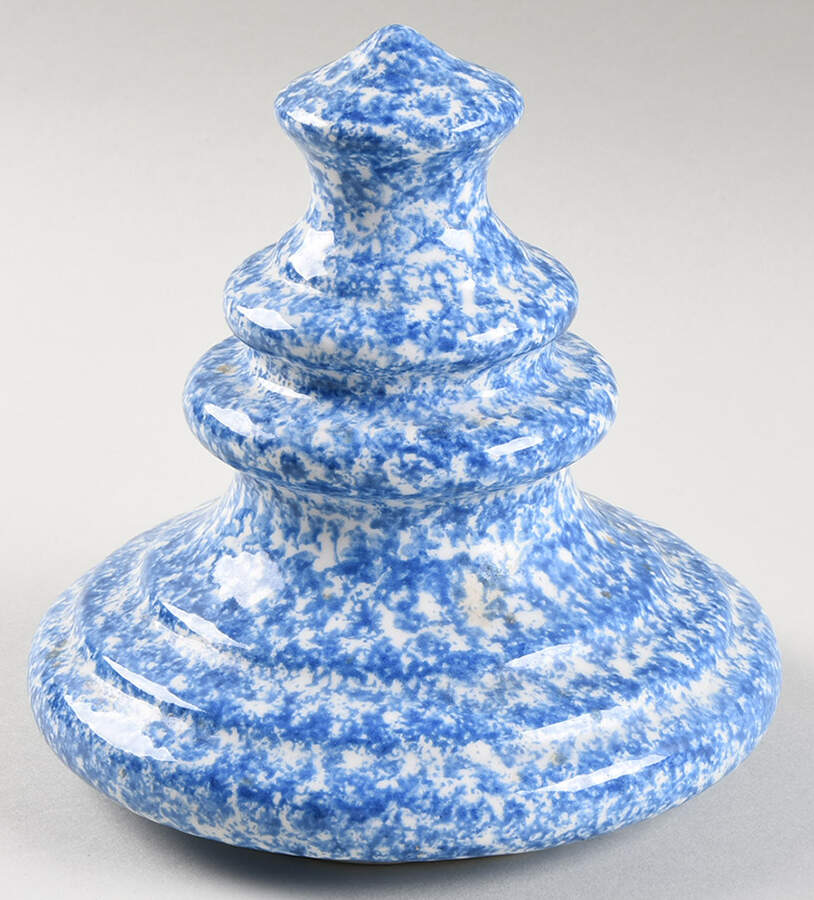 Blue Stipple with Rooster Lid for Medium Canister by Los Angeles-1