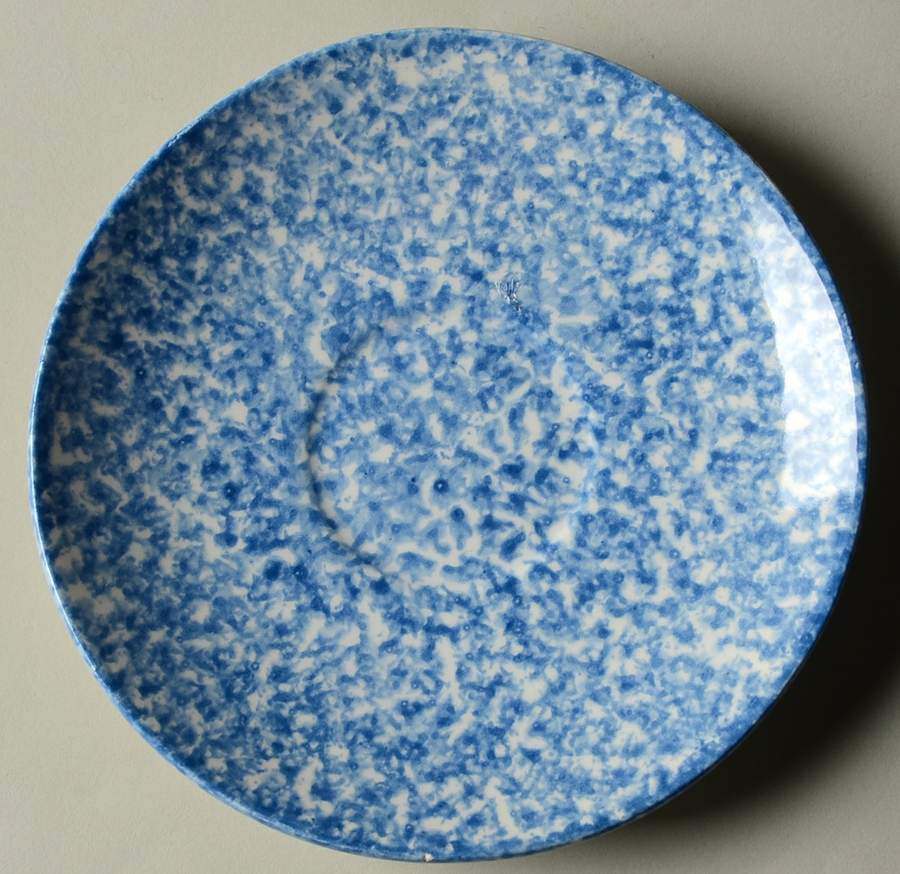 Blue Stipple with Rooster Saucer by Los Angeles-1