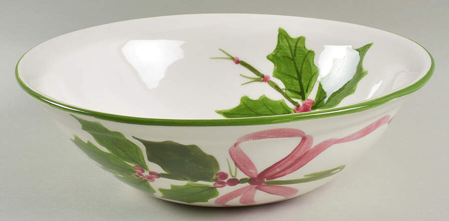 Holly (Green Trim) 10" Round Serving Bowl by Los Angeles-1