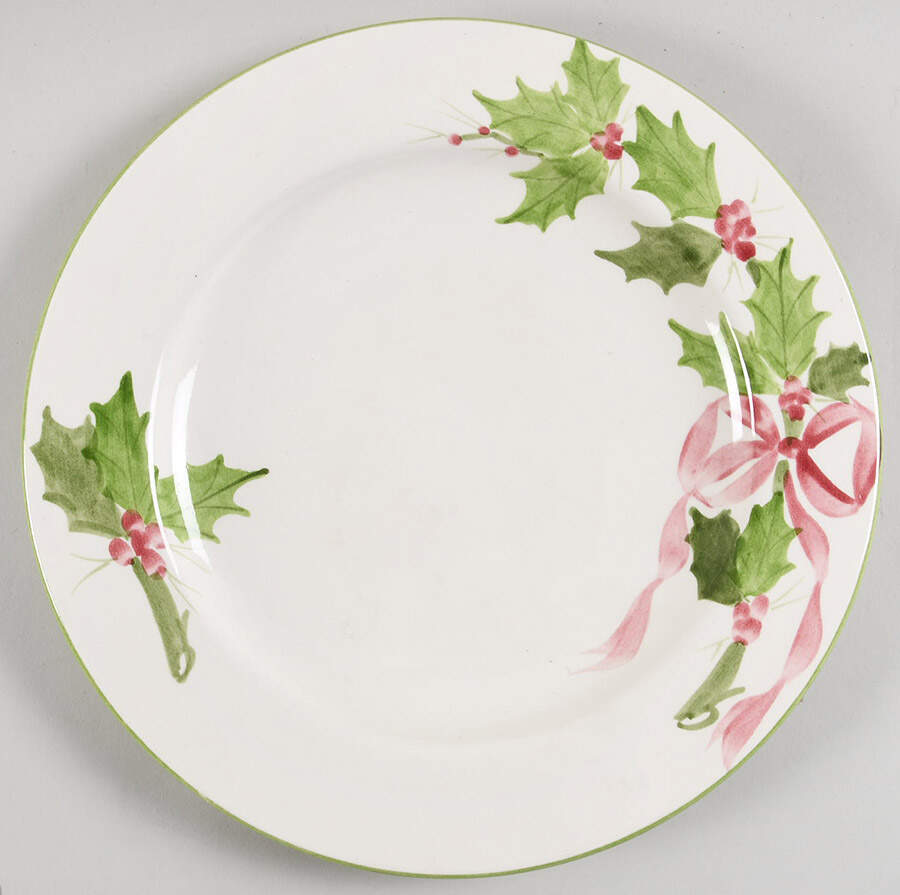 Holly (Green Trim) Dinner Plate by Los Angeles-1