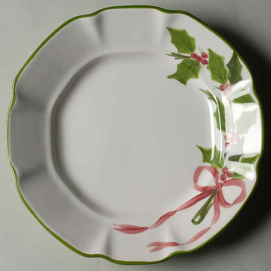 Holly (Green Trim) Square Luncheon Plate by Los Angeles-1