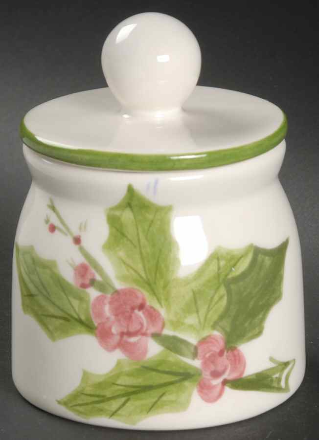 Holly (Green Trim) Sugar Bowl & Lid by Los Angeles-1
