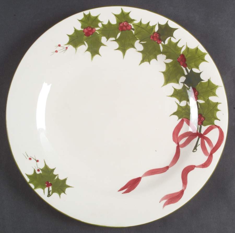 Holly (Green Trim) Dinner Plate by Los Angeles-1