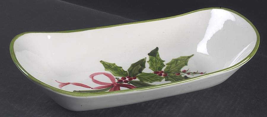 Holly (Green Trim) Bread Tray by Los Angeles-1