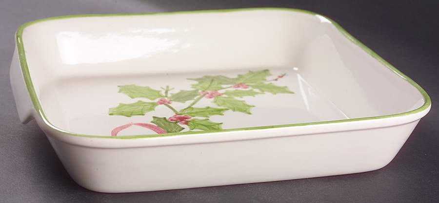 Holly (Green Trim) 11" Square Baker by Los Angeles-1