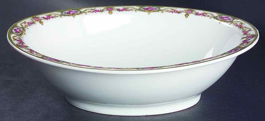 The Arenida (No Gold Trim) 9" Oval Vegetable Bowl by Leon D Bloch-1