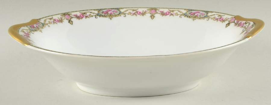 The Arenida (No Gold Trim) 9" Oval Vegetable Bowl by Leon D Bloch-1