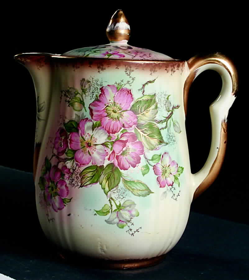 Dusty Blossom Coffee Pot & Lid by Lecot-1