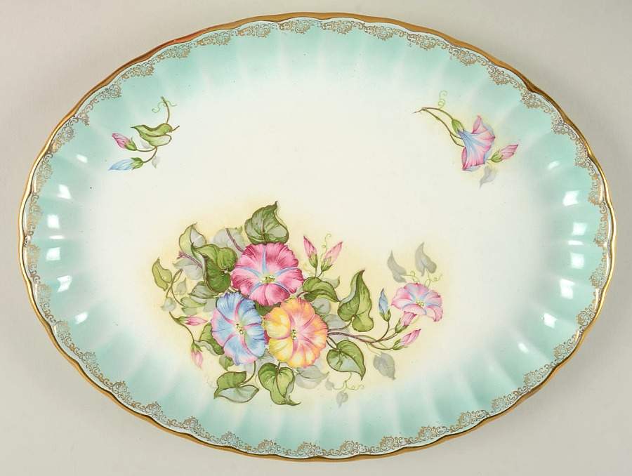 Morning Glory 13" Oval Serving Platter by Lecot-1