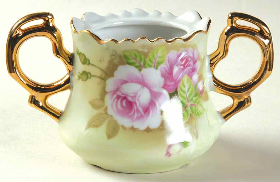 Heritage Green Sugar Bowl No Lid by Lefton-1