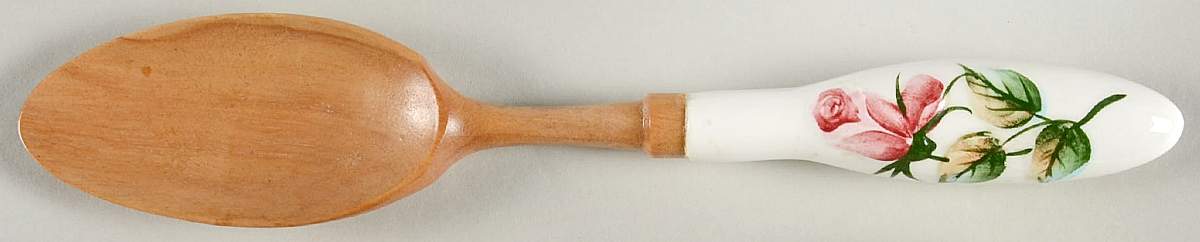 Americana Salad Serving Spoon with Wood Bowl by Lefton-1