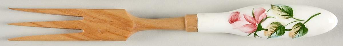 Americana Salad Serving Fork with Wood Prongs by Lefton-1