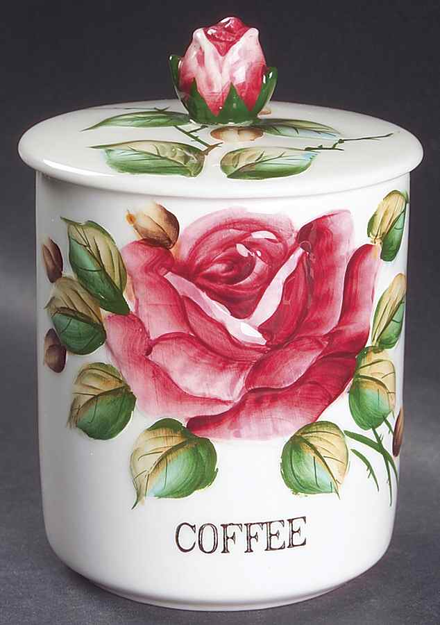 Americana Coffee Canister & Lid by Lefton-1