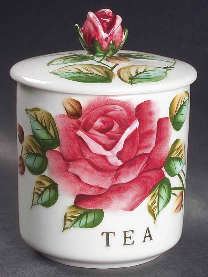 Americana Tea Canister & Lid by Lefton-1