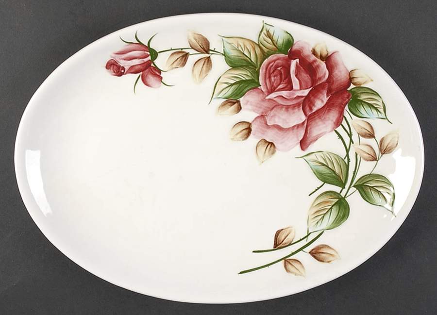 Americana 14" Oval Serving Platter by Lefton-1