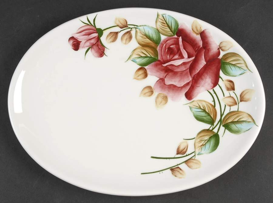 Americana 12" Oval Serving Platter by Lefton-1