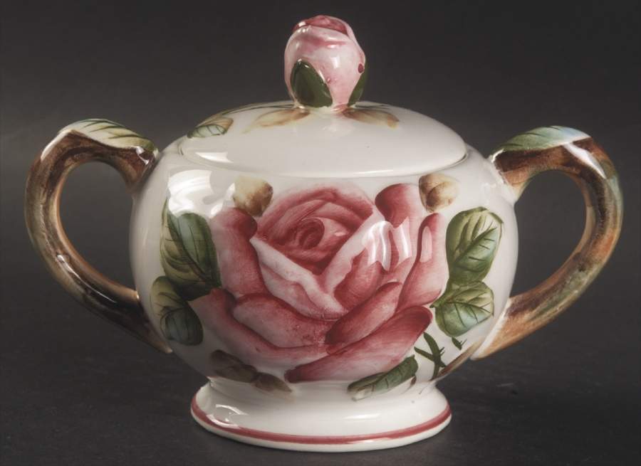 Americana Sugar Bowl & Lid by Lefton-1