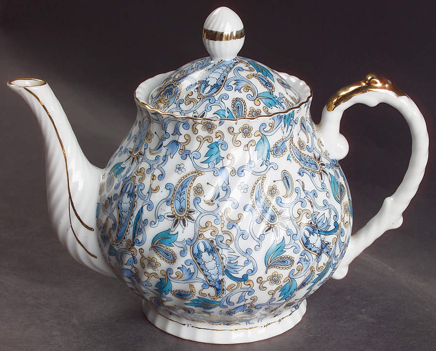 Blue Paisley Teapot & Lid by Lefton-1